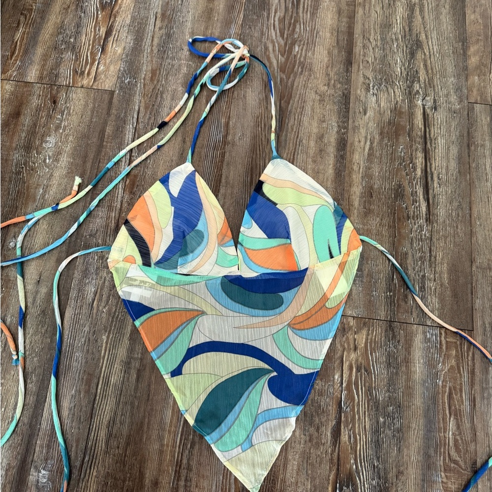 Colorful Halter Top with Abstract Design